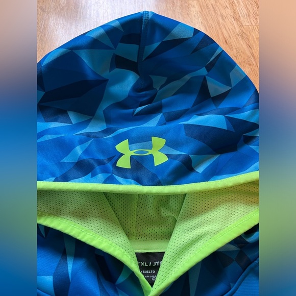 Under Armour Hoodie Youth XL Loose Coldgear Athletic Wear Blue/ Green - Picture 4 of 9